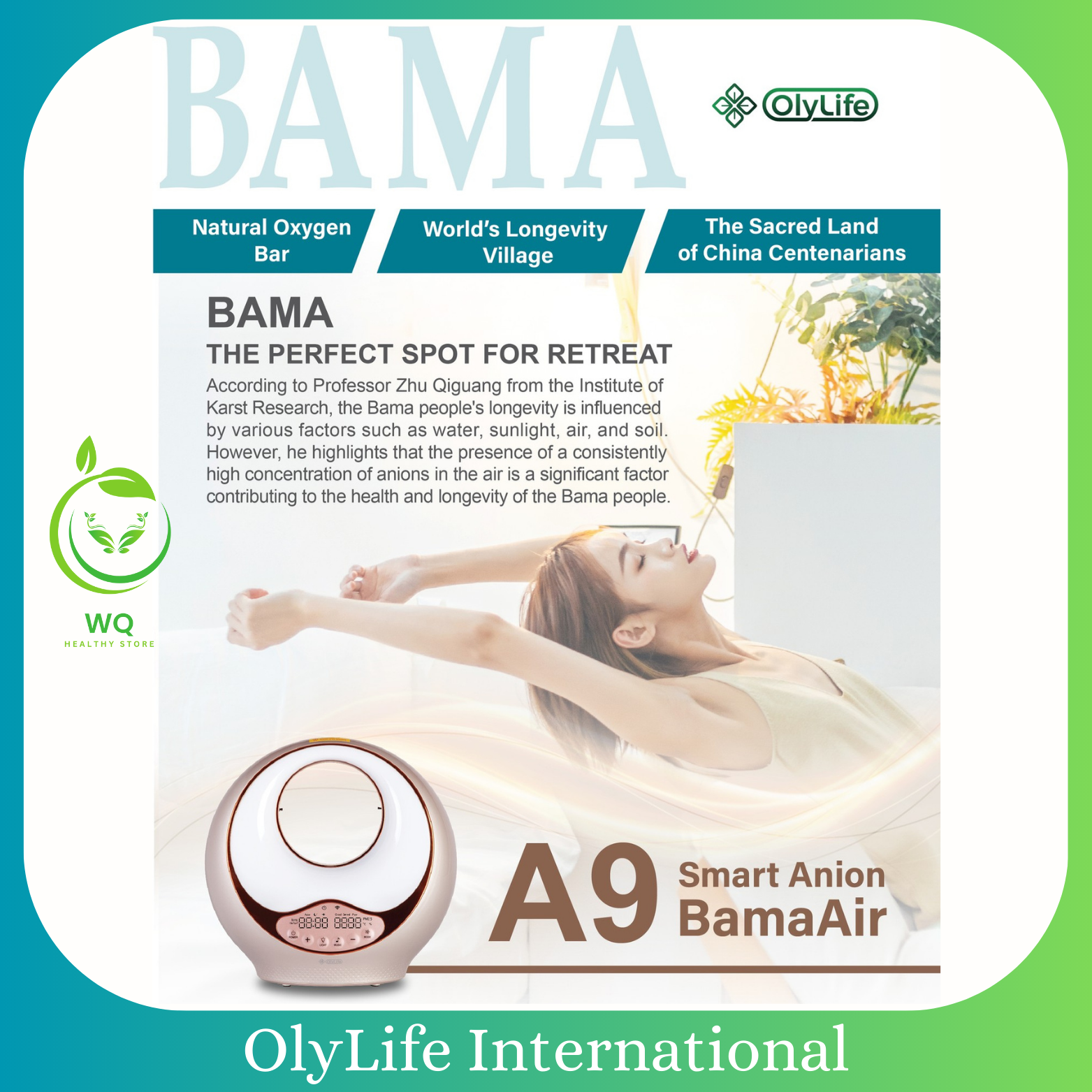 【自動値下げ】OlyLife A9 Smart Anion BamaAir OlyLife A9 Air Purifier - Pure, Clean Air
