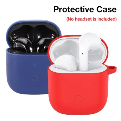 Biruiqu Realme Buds Air/Air Neo Case Anti-shock Flexible Silicone Full Protective Cover Charger Box Replacement Case For Realme Buds Air/Air Neo Sports Bluetooth5.0 Earphone With Free Hook Up