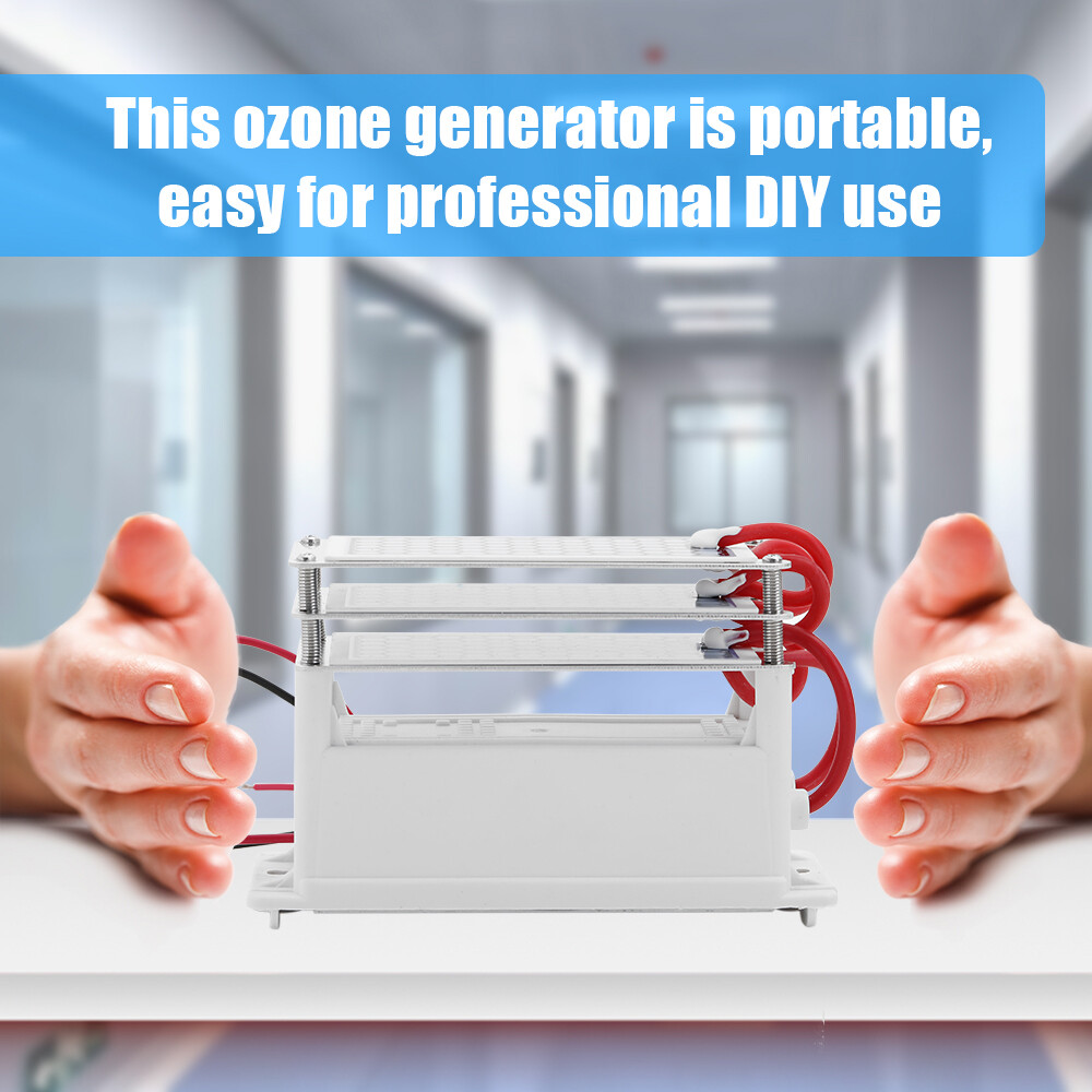 Smart Sensor Portable Ceramic Ozone 15g/h Generator Long Life Three Ozone Tablets Integrated Plate Air Water Purifier Ozonizer