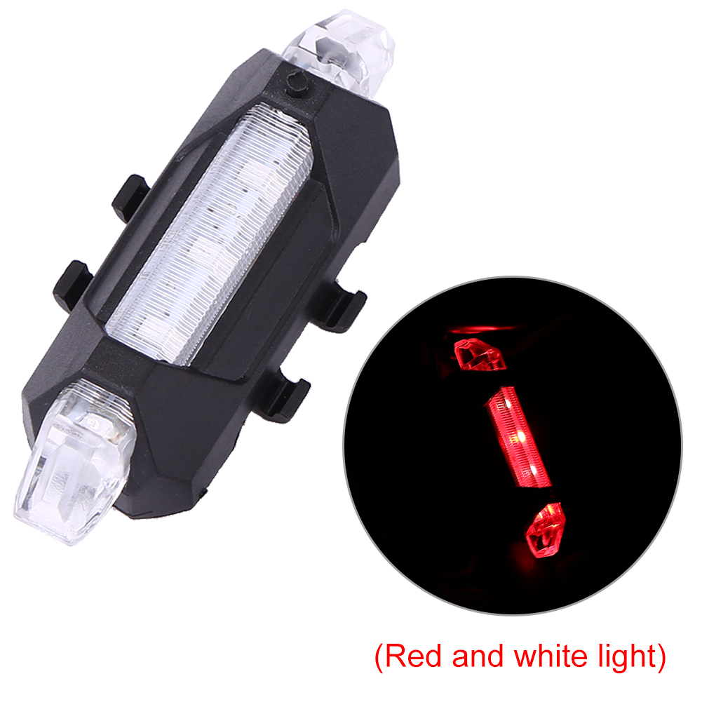 [Sporstore] 2pcs Waterproof LED  Front Headlight Rear Taillight 3 Modes USB Rechargeable Bicycle Flashlight Warning Lights