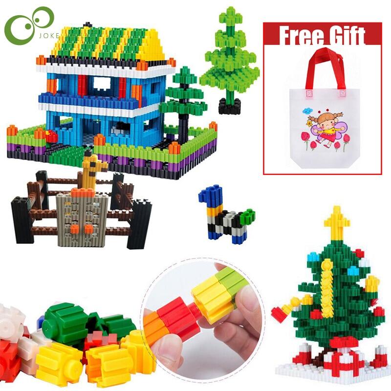 1000/500Pcs DIY Creative Bricks Bulk Model Figures Educational Kids Toys Building Blocks Mini Diamond Micro Building Blocks