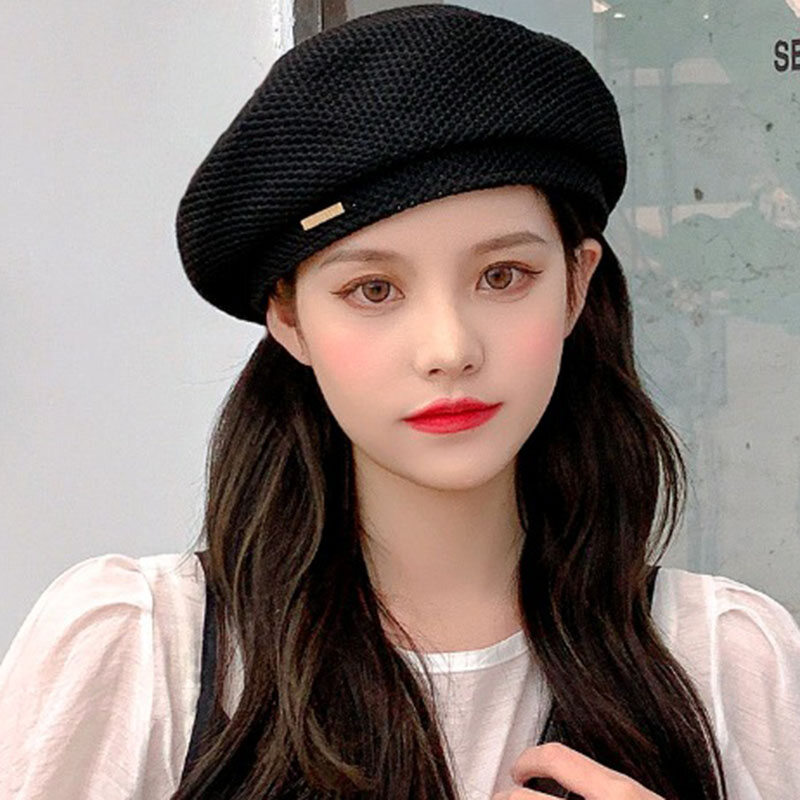 Spring And Summer Thin Beret Retro Women's Summer Hats 2021 Solid Color