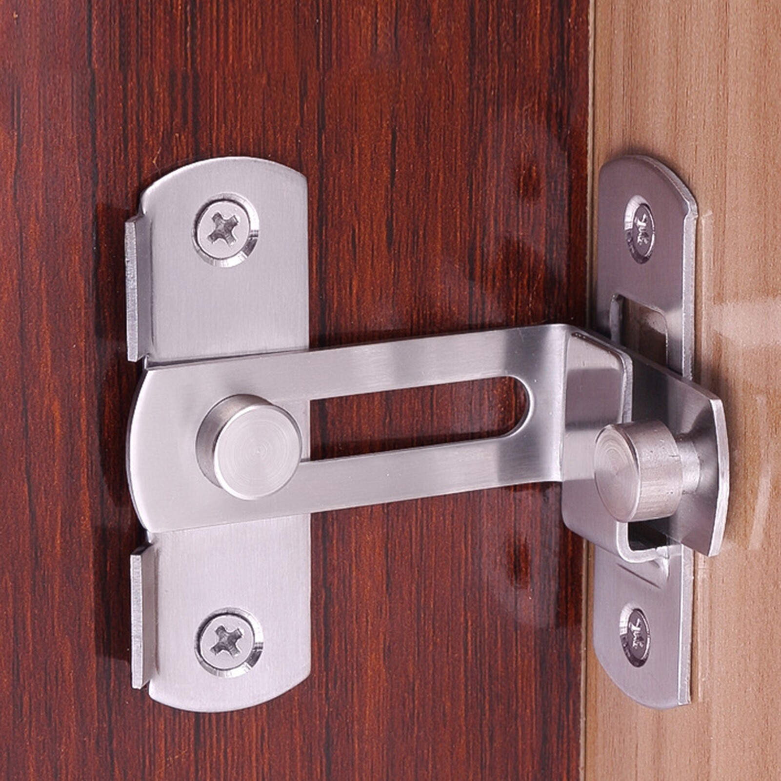 Chốt Cửa Chốt Khóa Cửa 90 Độ Bằng Thép Không Gỉ Xây Dựng Chắc Chắn Phụ Kiện Kim Loại Cho Gia Đình
