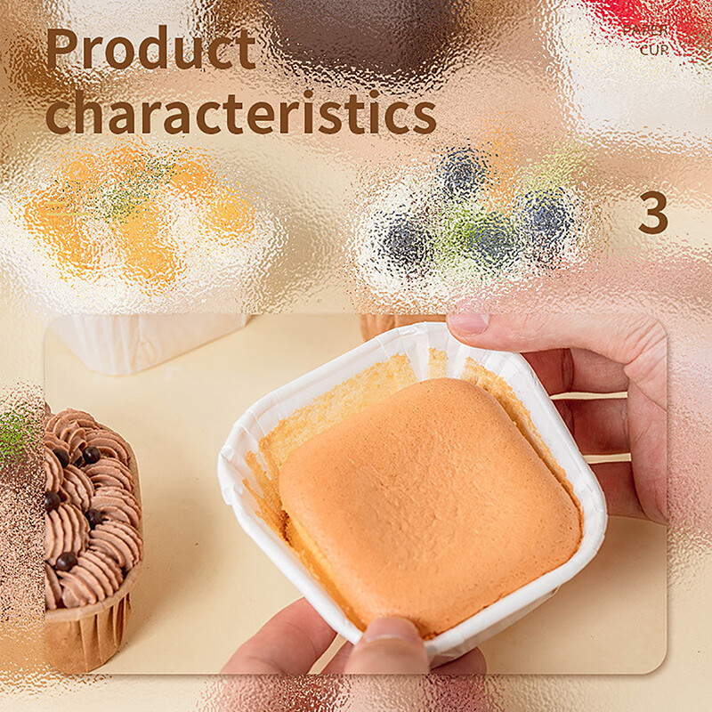 Rayua 50Pcs Set Cake Mold Square Shape Bread Pan Cake Mold Muffin Cupcake Paper Cups Cupcake Liner Baking Muffin Cakecup