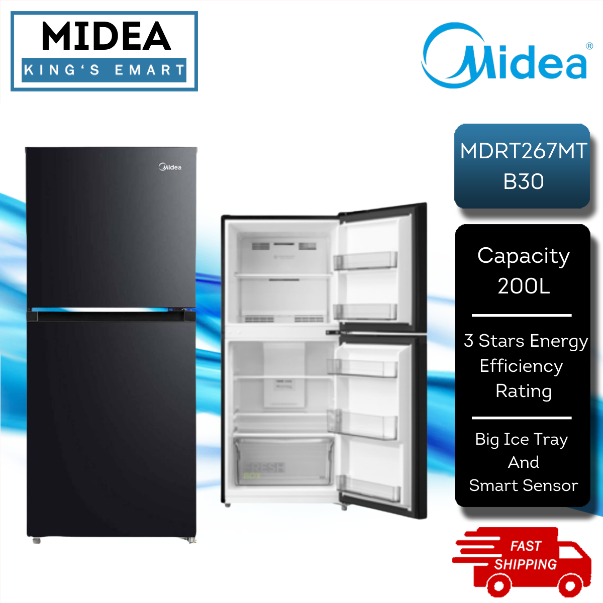 Midea Toshiba L Door Refrigerator Mdrt Mtb Gr B Mp Ss No Frost Fridge Peti Sejuk