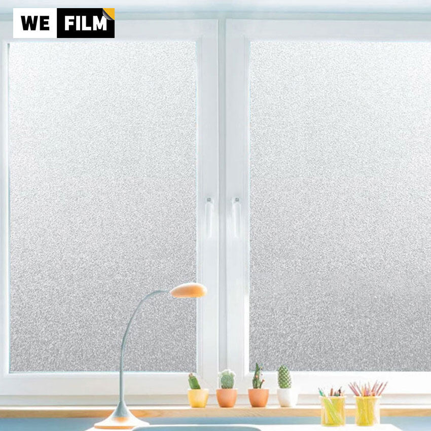 Privacy Protection Frosted Window Film Waterproof White Frosted Self Adhesive Removable Thicken Glass Sticker for Home,Office,Bathroom with Free Tools