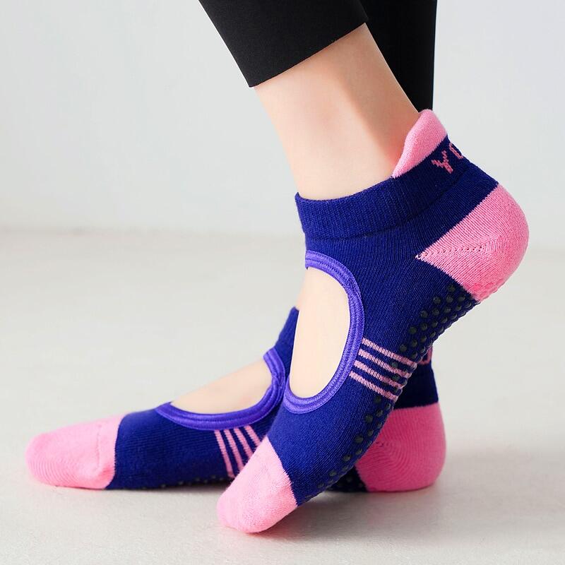 Women Backless Pilates Socks Towel Bottom Breathable Anti Slip Yoga ...