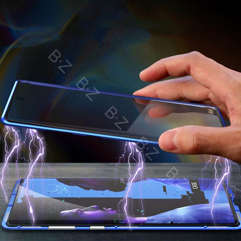 Dành Cho Ốp Từ Tính Samsung Galaxy Note 10 Plus 360 Mặt Trước + Mặt Sau Ốp Kính Cường Lực 9H Hai Mặt Cho Ốp Lưng Kim Loại Samsung Galaxy Note 10 Plus