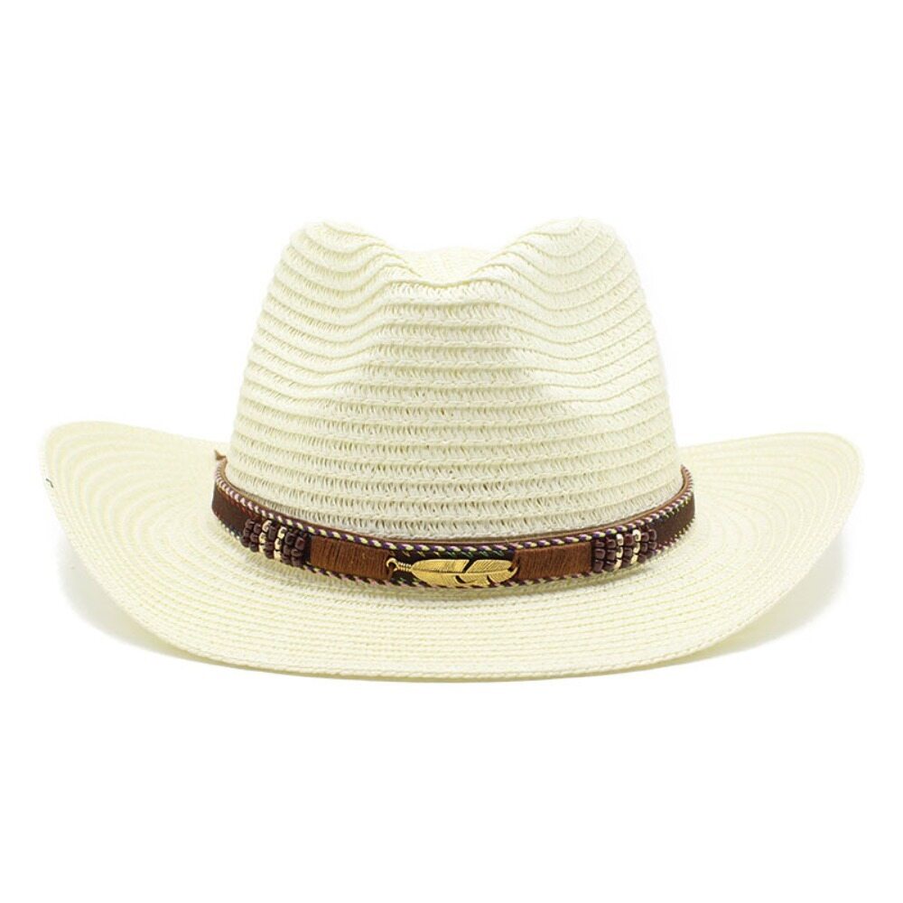 WCYC Unisex Jazz Cap Beach Hats Sunscreen Sun Hat Men Cowboy Hat Women Straw Cap Straw Cowboy Hat
