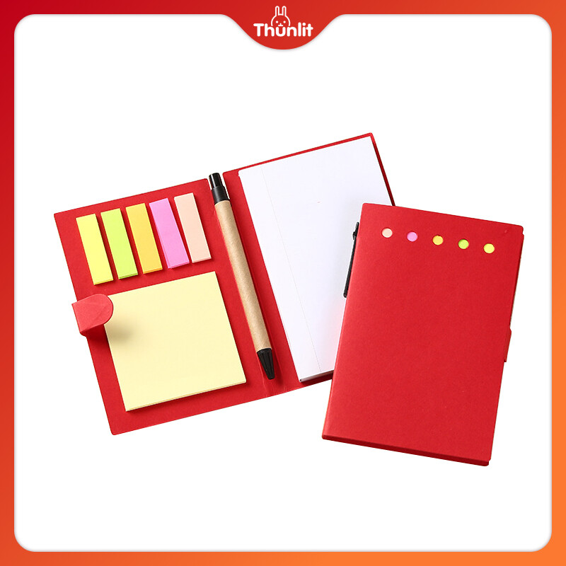 Thunlit Kraft Notebook with Sticky Notes & Pen (Hard-cover) Corporate School Giveaways Best Hot-selling Gift Excellent Quality