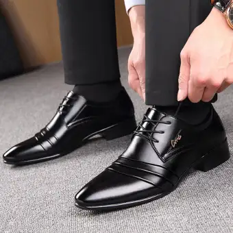 Men Formal Pure Color Leather Shoes Modern Tuxedo Dress Shoes