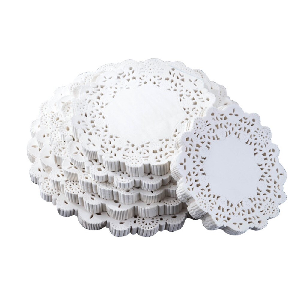 Sunnyheart® 100Pcs Round Paper Lace Doilies Cake Placemat Party Wedding Baking Decoration