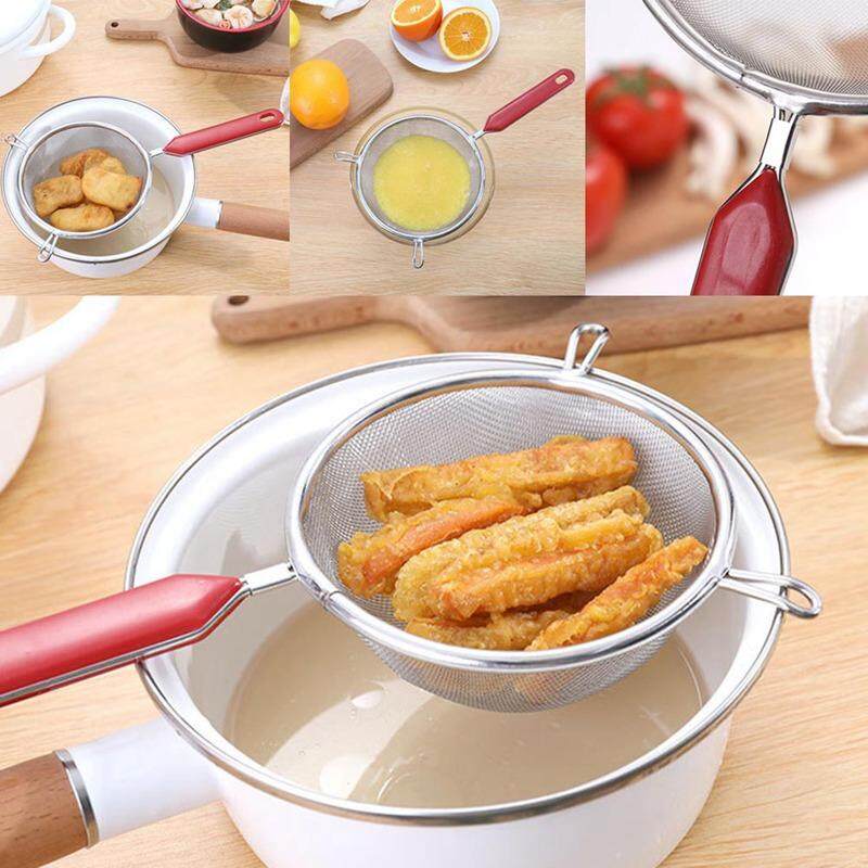 Metal Mesh Sieve Strainer Kitchen Baking Cooking Handle Colander