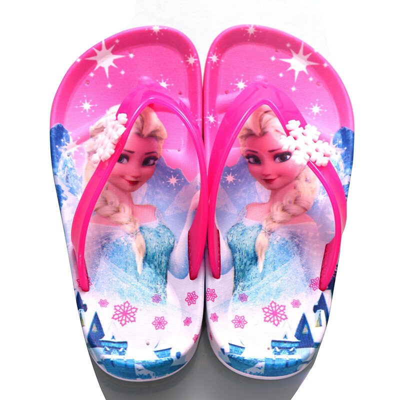 [Ready Stock]Frozen Princess Girl Flip-flops Summer Children's Pinch Sandals and Slippers Kids Cartoon Baby Beach Shoes