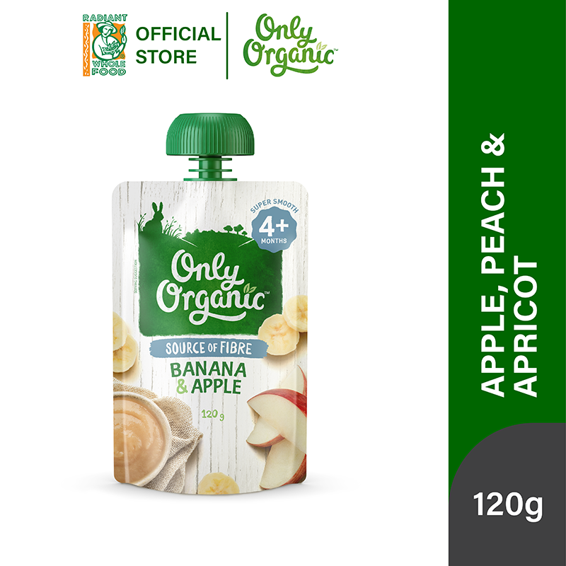 Only Organic Pear Banana Apple (120g) Baby Organic Snack Radiant