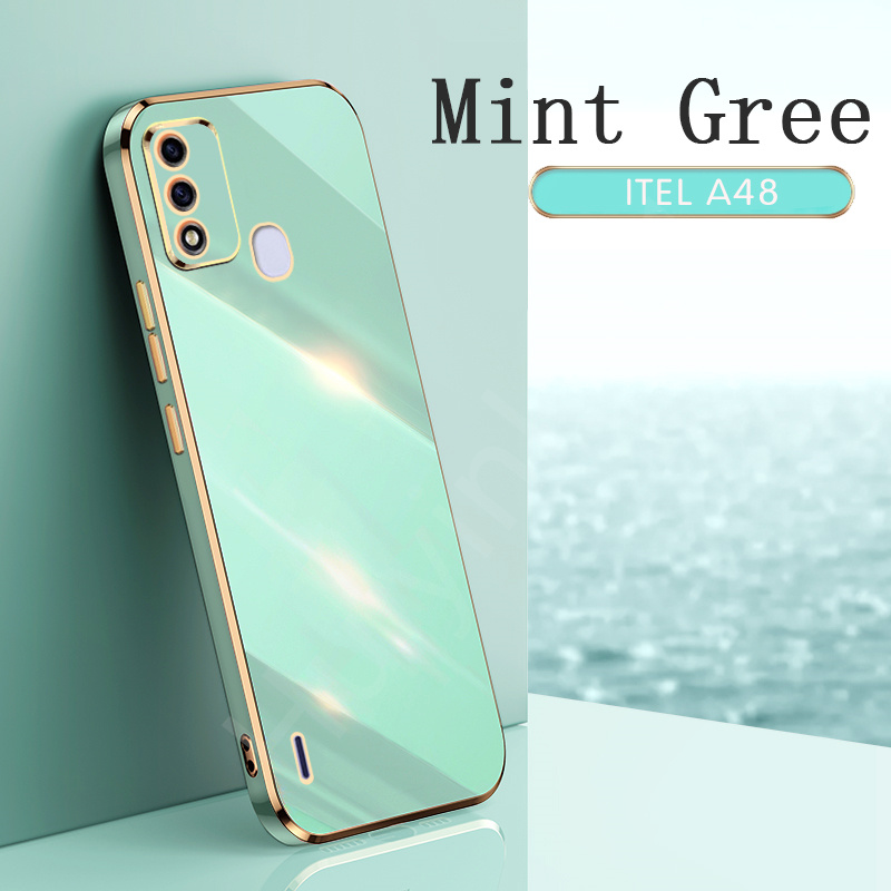 plating Case for ITEL A48 Traight Edge Electroplated Phone Case