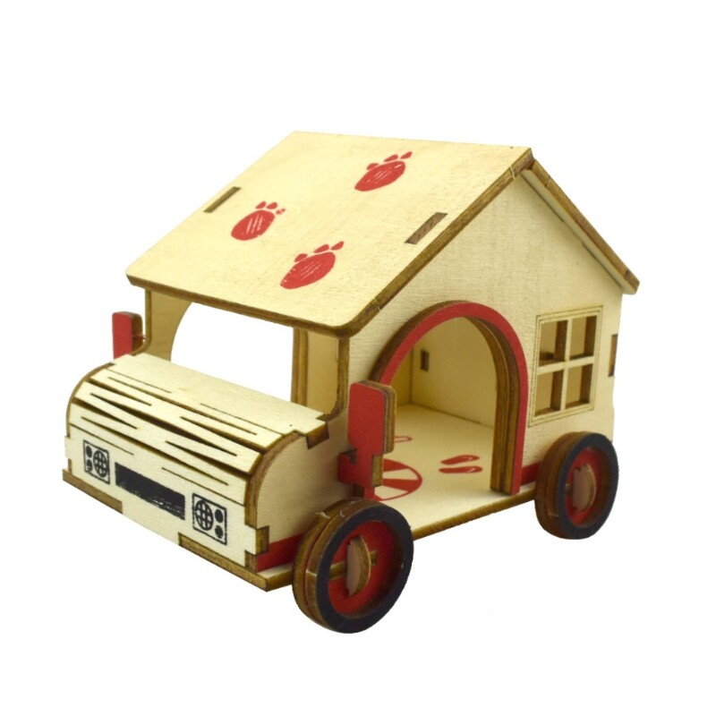 Ổ Biệt Thự Cho Chuột Hamster Thú Cưng Vỏ Giường Ngủ, Thang Leo Núi, Cầu Trượt Gỗ Nhỏ ẨN NÁU Lều Lắp Ráp Tự Làm