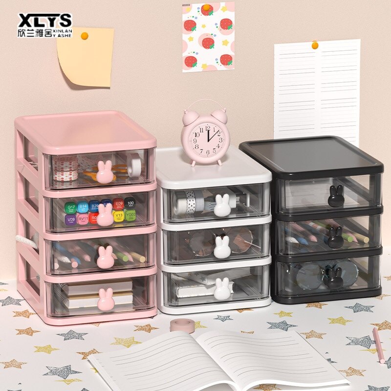 XINLANYASHE office dormitory small drawer desk multi-layer plastic storage cabinet small storage box stationery storage box