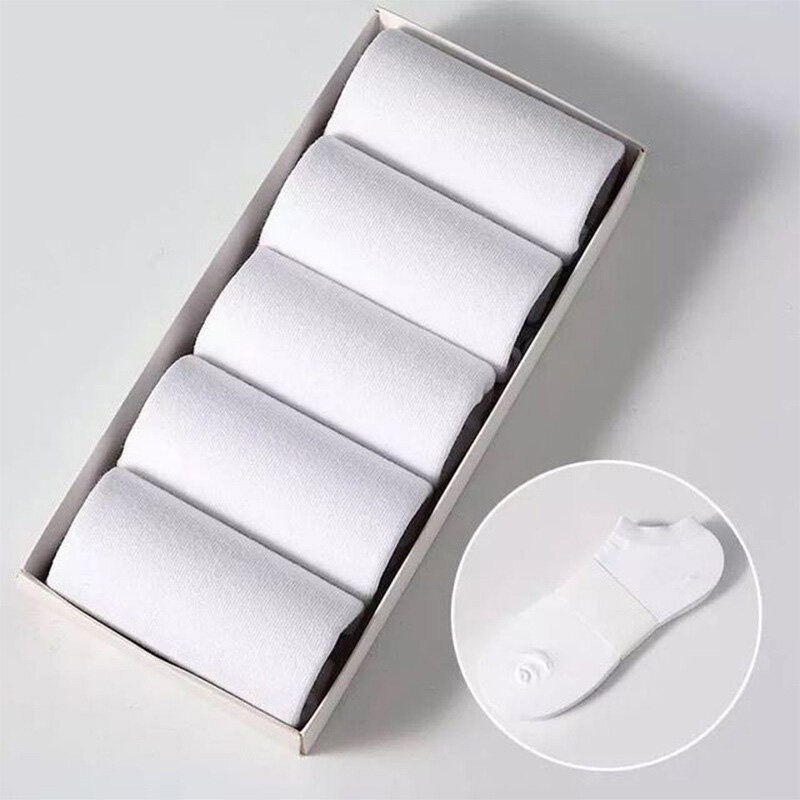1 Pair Men Socks Solid Color Black White Gray Breathable Cotton Sports Socks Male Short Socks
