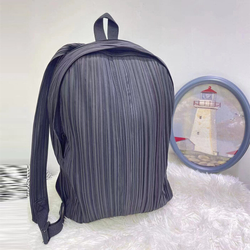 Pleated Backpack Bag Lightweight Casual Backpack Special-Interest Design Adjustable 2023bb-2