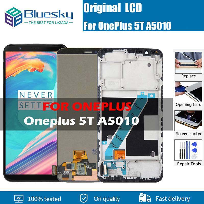 Bluesky 6.01" original amoled lcd display for oneplus 5t 1+5t a5010 lcd touch screen digitizer replacement parts lcd with frame
