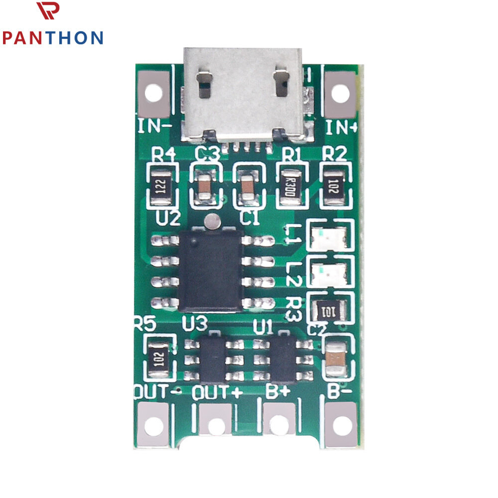 PANTHON 3.7V 4.2V Charge Discharge Integrated Module for 18650 Lithium Battery Charging Boost Protection PCB Board Module