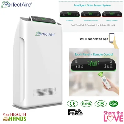 [ORIGINAL] PERFECTAIRE Smart Generator UVC Light Air Purifier HL9898 WIFI connect to APP And UVC Air Cleaner with Hepa Filter / Remove PM2.5 / Releasing Anions / Kill Bacteria / Purification / Remove Dust