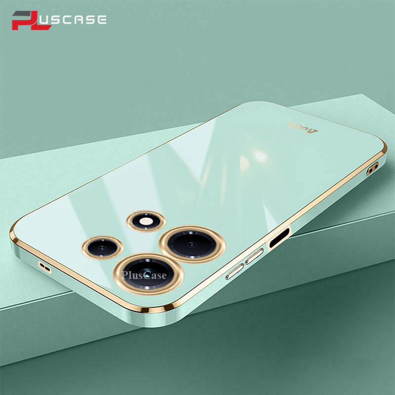 PlusCase for Infinix Note 30 4G 6D Plating Soft Case Lens Protector Square Frame Silicone Glossy Shockproof Phone Back Cover