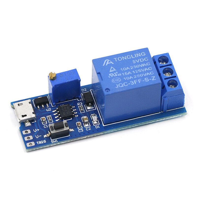 5V-30V Micro USB Power Adjustable Delay Relay Timer Control Module Trigger Delay Switch