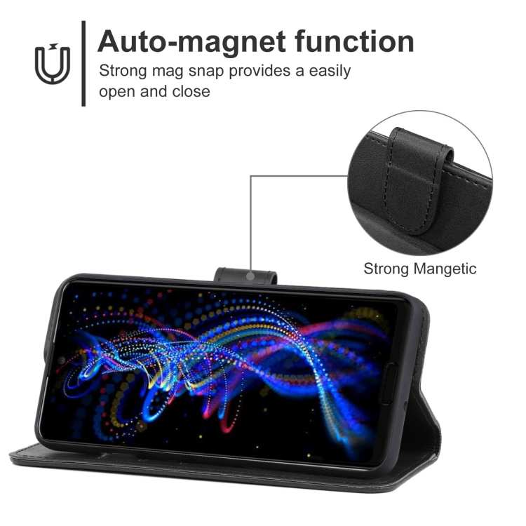 Leather Phone Case For Sharp Aquos R5G/SH-51A