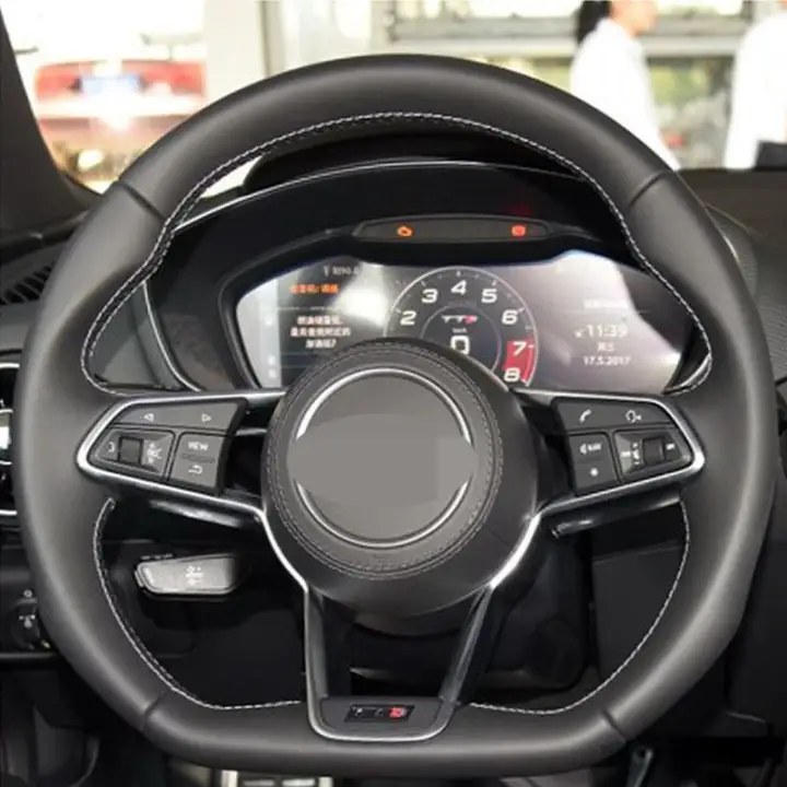 Diy Hand Stitched Black Soft Suede Car Steering Wheel Cover For Audi Tt Rs 16 19 R8 4s Tt 8s 14 19 Tts 14 19 Lazada