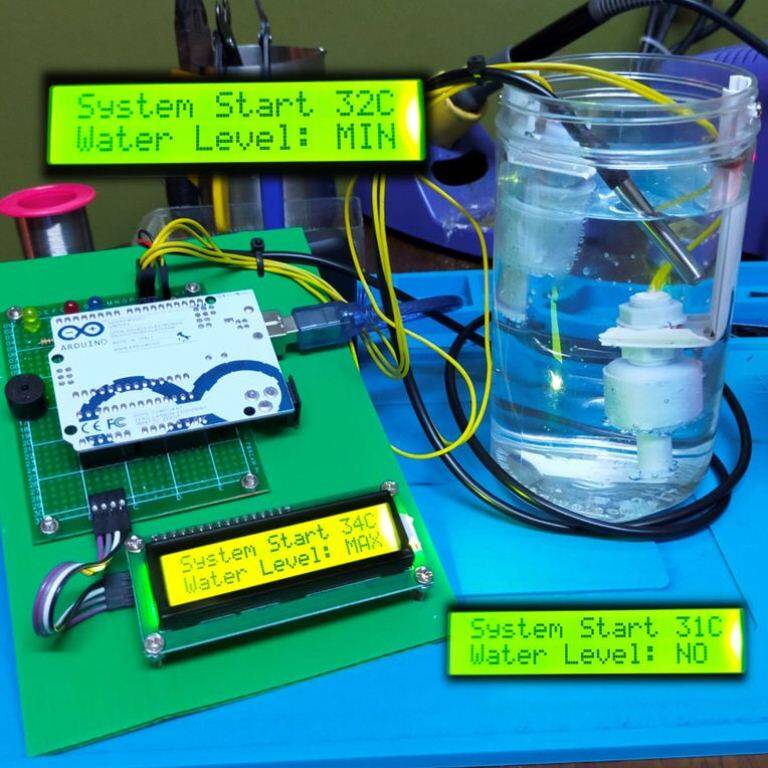 CUSTOMIZATION Project Arduino Temperature Float Sensor Indicator Projek ...