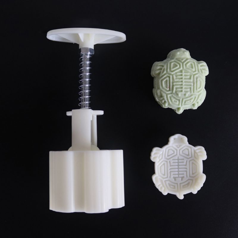 50g Moon Cake Mold Turtle Stamp Barrel Mooncake Hand Pressure Pastry Mould DIY Bakware
