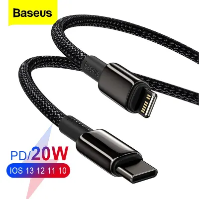 Baseus 1m/2m 20W PD USB C Cable Fast Charging For iPhone 13 Pro Max 12 11 Pro XS Max XR X USB Type C Data Cable For Macbook iPad Mini Air Cable