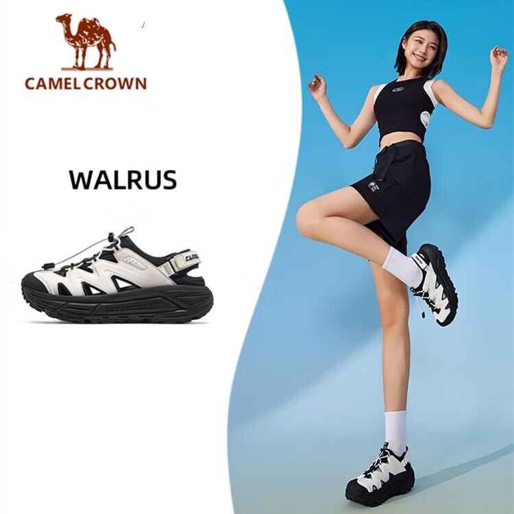 《910》CAMEL CROWN WALRUS Outdoor Sports Sandals | Unisex Thick-Soled Breathable Casual Sandals for Beach, Walking & Summer Daily Wear