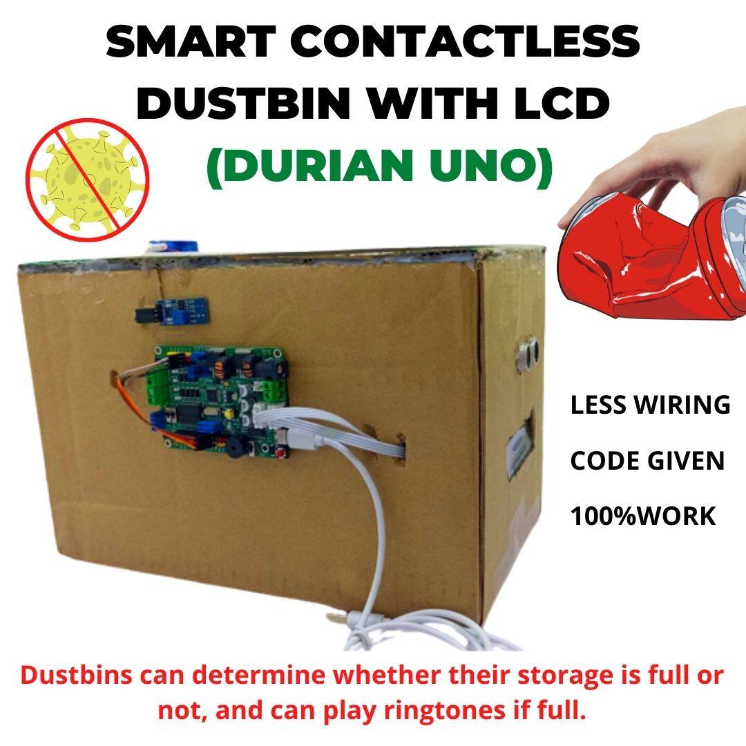 Arduino STEM RBT project: Arduino SMART CONTACTLESS DUSTBIN WITH LCD ...
