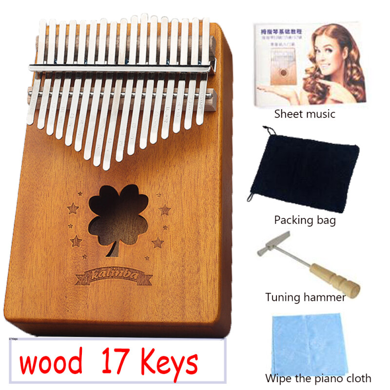 4 leaf Peach core 17 Keys Kalimba Thumb Piano Finger Piano Musical Toys With Tune-Hammer And Music Book High quality mahogany wood Portable Malaysia