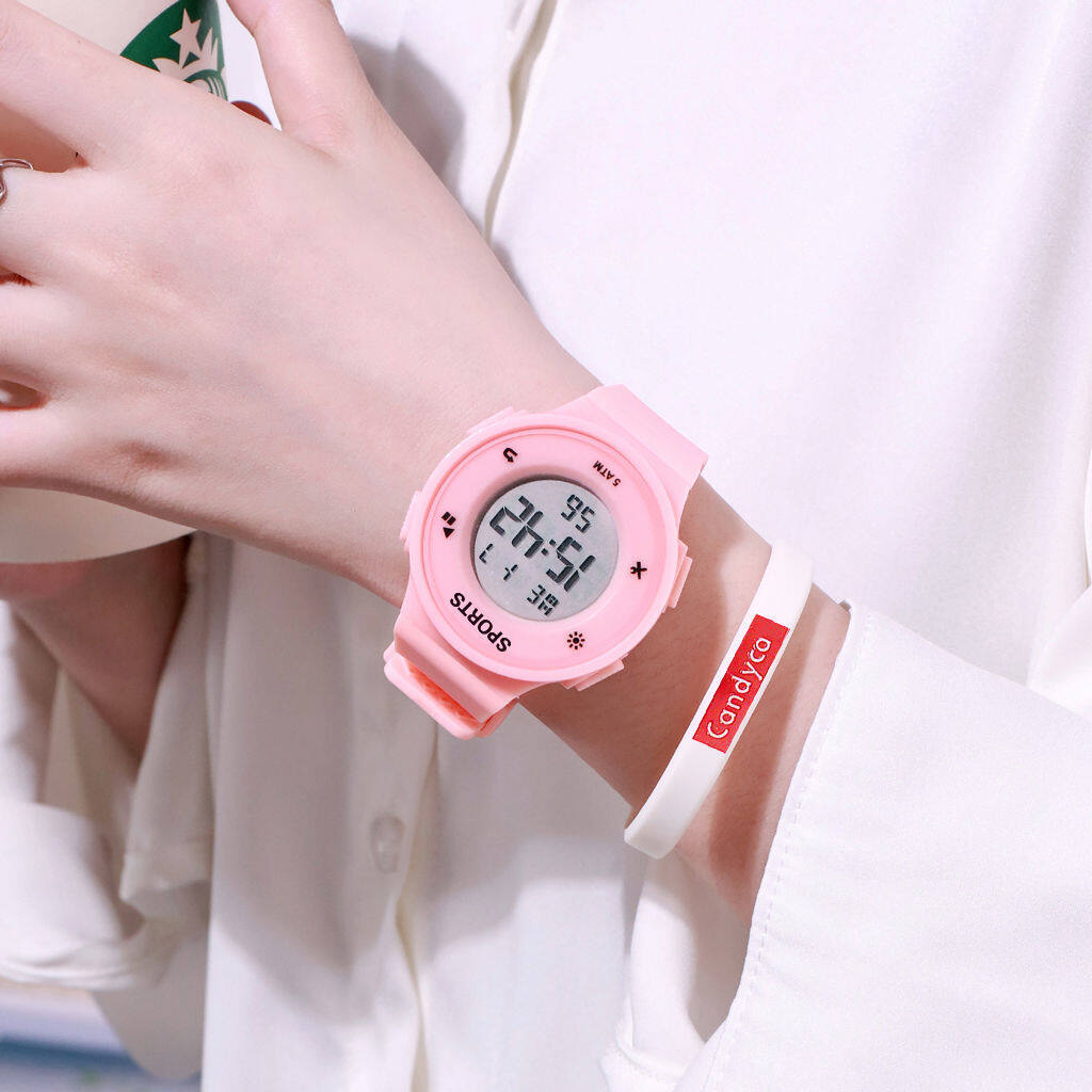 XYP Watch men and women students 50 meters waterproof electronic watch sports watch luminous women man and women couple watch + bracelet