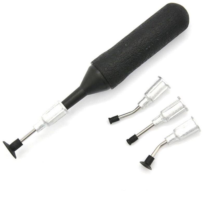 Hot Sale Black Rubber IC Pick up Vacuum Sucking Pen with 4 Suction Headers for Capacitor Resistor Chip