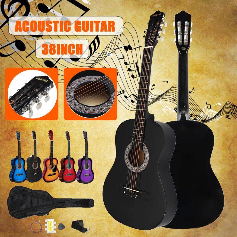 38 Beginners Acoustic Guitar with Guitar Case Strap Tuner & Pick Steel Strings Malaysia