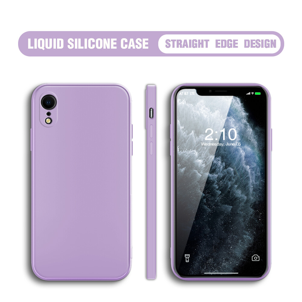 Jinsouwe Phone Case For iPhone XR 6 6S 7 8  6 Plus 6s Plus 7 Plus 8 Plus XS MAX Case For Boys Girls Simple Solid Color Casing Square Edge Silicone Full Lens Cover Shockproof Camera Protection Case