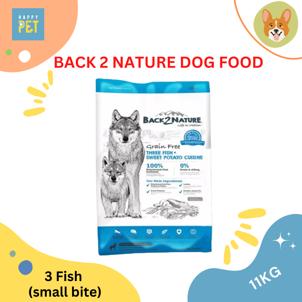 Back2 Nature Grain Free Dog Food with Sweet Potato Cuisine (11KG