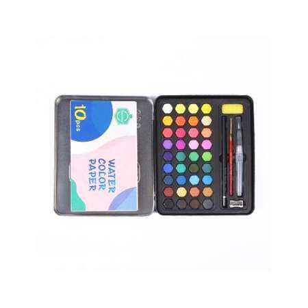 LB 36 สีทึบแสงภาพเขียนศิลปะสีน้ำชุดสีวาดภาพแบบพกพาชุดอุปกรณ์วาดเขียน
