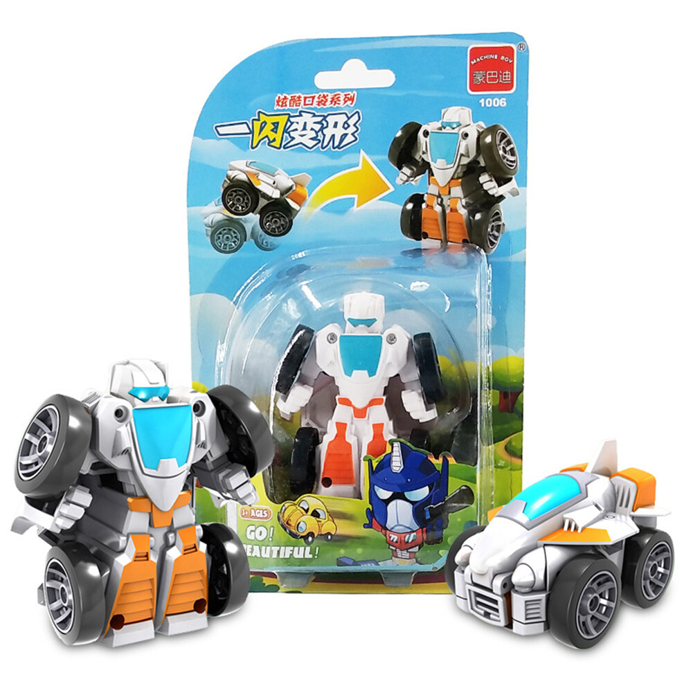 Robot Xe Hơi Biến Hình Mini, Mô Hình Xe Tải Quán Tính Biến Đổi Tương Tác Bé Đồ Chơi