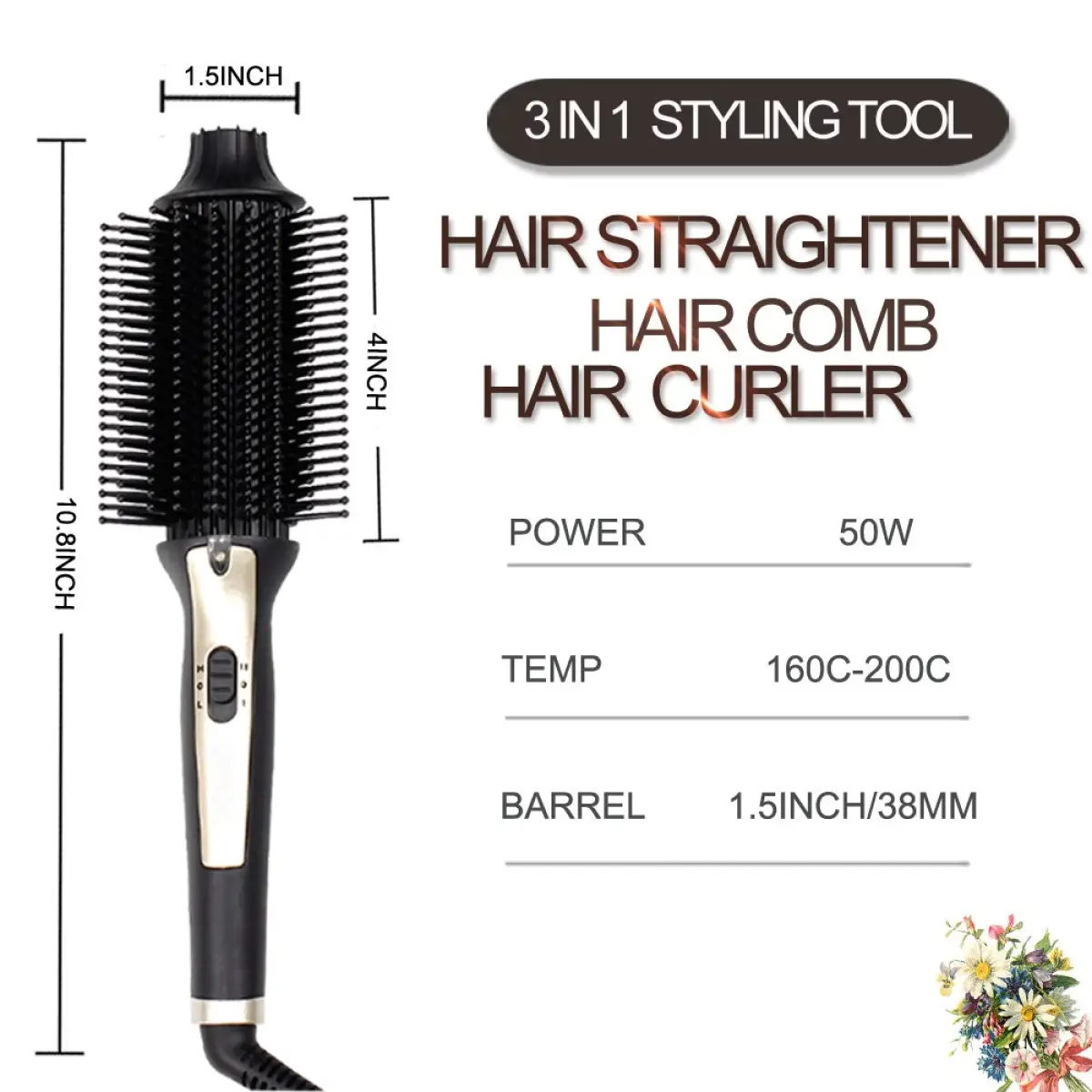 kiss comb straightener brush