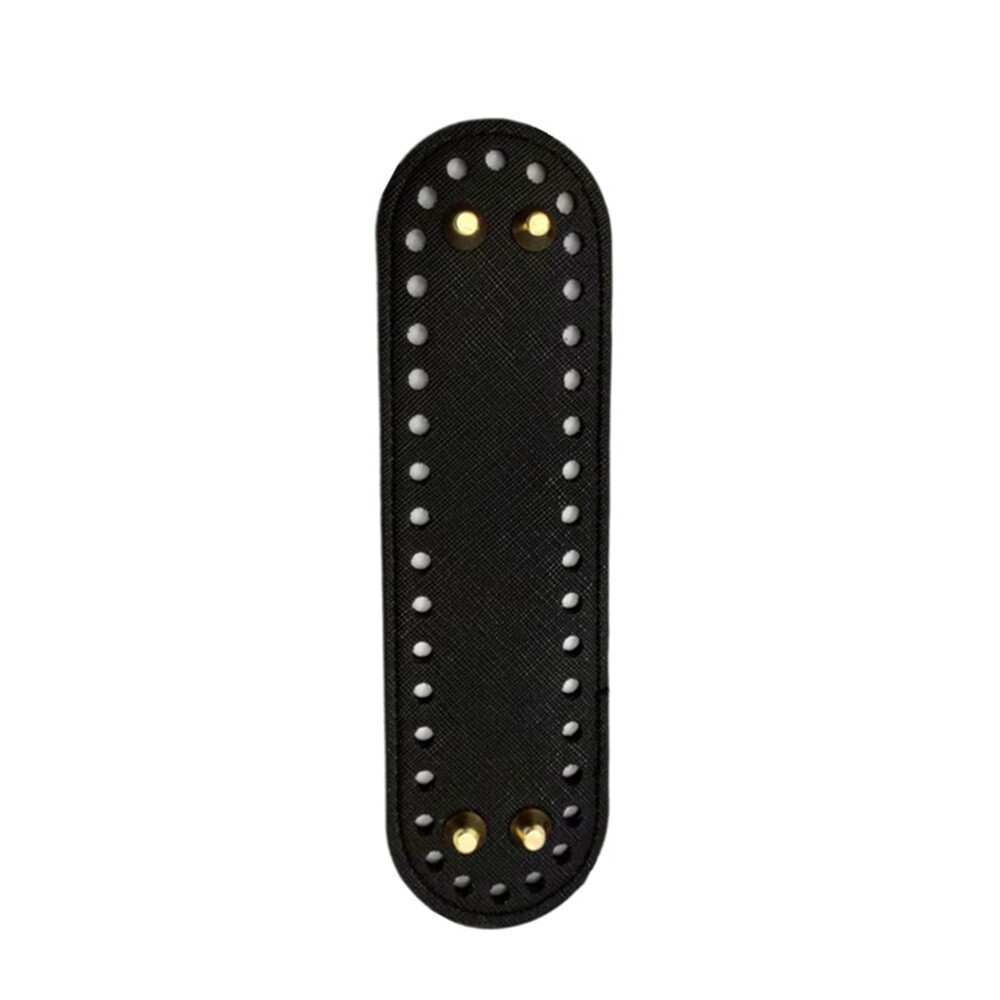 18*5cm 38 Crochet Leather Accessories PU Bag Knitted Holes Handmade Bottom Long Oval