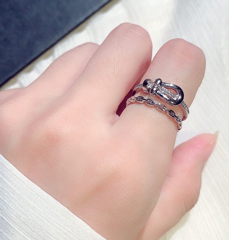 Yuki's Titanium steel CZ Band Rings Cubic Zirconia Titanium steel Engagement Open Tail Rings Dainty Adjustable Finger Promise Statement Ring Jewelry Gifts for Birthday Women Teen Girls