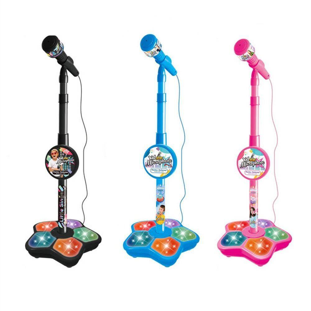 Banzu Microphone Đồ chơi đèn LED có thể điều chỉnh giáo dục não-đào tạo với đứng hát microphone nhạc cụ đồ chơi trẻ em Microphone hát bài hát đồ chơi