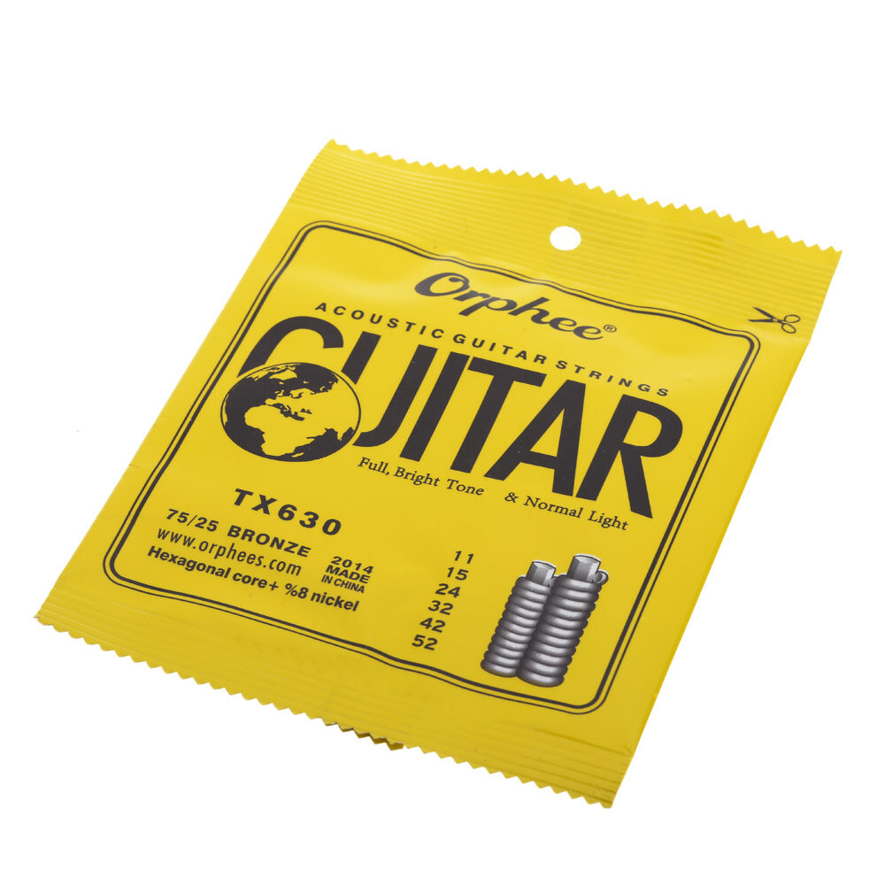 [ammoon]quà bí mật dây đàn guitar Dây đàn Guitar Acoustic Orphee tx630 (.011-.052) 75/25 đồng phosphor