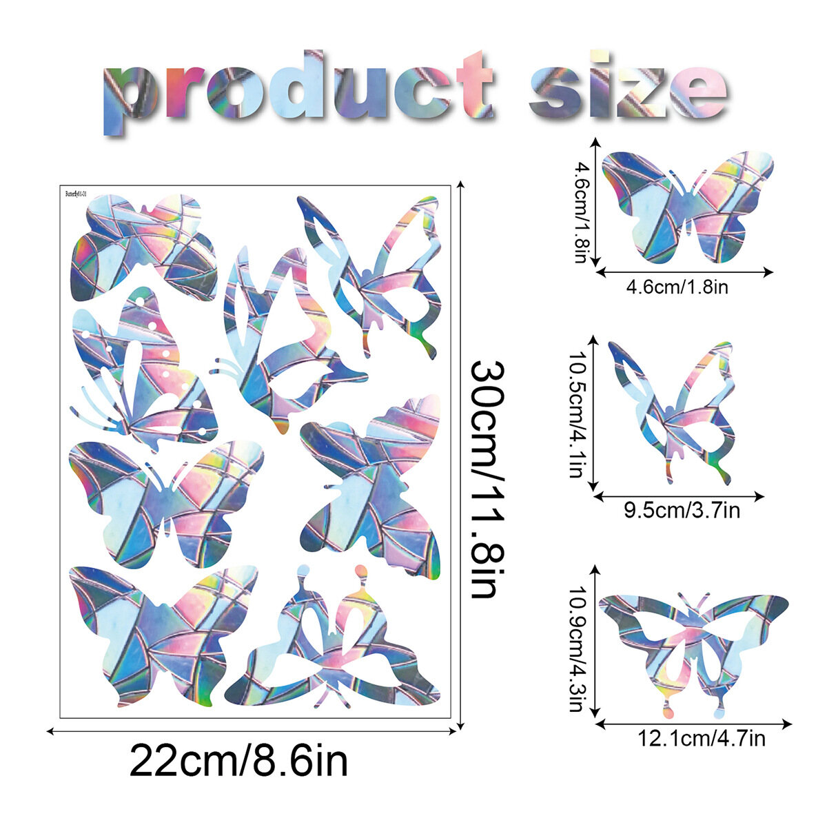 1pcs Butterfly Prism Static Glass Sticker PVC Butterfly Static Window Sticker Stop Birds From Hitting the Window Sticker